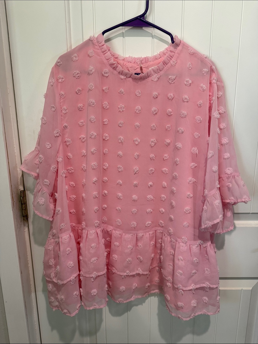 Chic Soul Pink Polka Dot Blouse